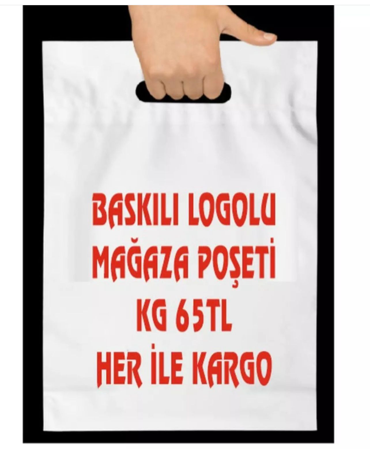 BASKILI LOGOLU MAĞAZA POŞETİ 
